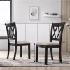 Roundhill Furniture Windvale Fabric Upholstered Dining Chair in Black, Set