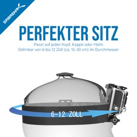 Sabrent GoPro/Action cam Kopfband Halterung, Actioncam Kopfgurt Sport & Outdoor Kompatibel mit GoPro Hero 10, 9, 8, 7, Max, Fusion, Hero (2018) 6, 5, 4, Session, DJI, Osmo, Action Kameras (GP-HDST)