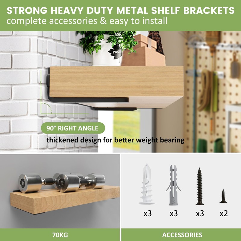 TINIFO Shelf Bracket Shelf Brackets 2 Pieces - Heavy Duty