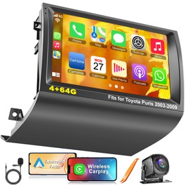 Car Radio for Toyota Prius 2003-2009 | Support Wireless A-pple Carplay Android Auto | GPS Navigation| Android 13 9" Touch Screen FM Bluetooth Head Unit | Backup Camera | 4G+64G
