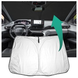 YEE PIN kompatibel mit Peugeot 3008 2016-2022 Sonnenschirm Auto，Faltbare Auto Sonnenschutz Frontscheibe Windschutzscheibe UV Staub Schutz