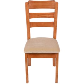 smiry Stretch Chair Seat Covers for Dining Room, Velvet Dining Chair Seat Protectors Chair Slipcovers, Set of 1, Beige