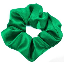 Mytoptrendz® Plain Satin Hair Scrunchies Ponytail Hair Tie Traceless Luxurious Bobbles Classic Hair Accessory (Green)
