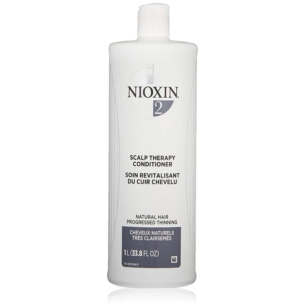 Nioxin System 2 Scalp Therapy Conditioner for Natural Hair with Progressed Thinning, 33.8 oz