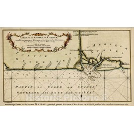 Historic Map : Carte de la Riviere de Kalbar, Apellee communement Kalabar ou Rio Reaal avec les Cotes voisines, 1699, c1770, J.V. Schley, Vintage Wall Art : 24in x 14in