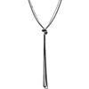 COOLSTEELANDBEYOND Lariat necklace, Y-shape tassel multi-strand long box chain, silver