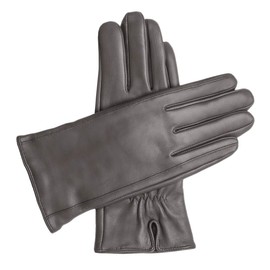 Downholme Vegan Leather Gloves for Women (Gray, S)