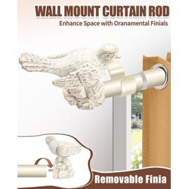 KVEEO 1 or 7/8 Inch Bird-Shaped Decorative Finials for Curtain Rods White Curtain Rod Ends Metal Curtain Rod Finials Ends Easy to Install Set of 2 Rod End