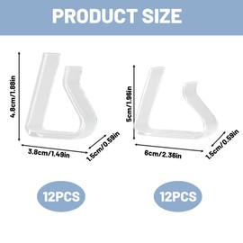 GYTFOG 24pcs Tablecloth Clips, Transparent Table Cloth Clips for Outdoor Table, Windproof Table Clips for Wedding Party Camping Indoor Outdoor Use, 12 Small & 12 Large Clips