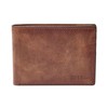 Fossil Wallet for Men Derrick, - 100% Leather Bifold brown