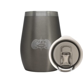 Toadfish Non-tipping 10oz Double Wall Insulated Stainless Steel Stemless Travel Wine Tumbler w/Easy Slide Lid - Graphite