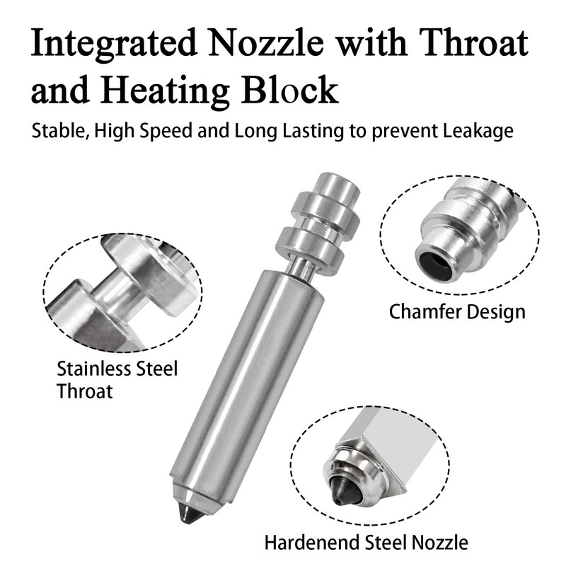 3PK 0.4mm Hardened Steel Integrated Nozzle for Anycubic Kobra X/Kobra