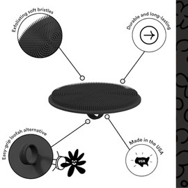 Boie Usa Loop Depurador Corporal Exfoliante Silicona Suave Cepillo Limpieza Reemplazo Lufa Colgar Pared Todos Tipos Piel Negro