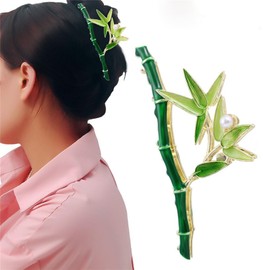 yangzerangLarge Metal Claw Clips for Women Girls Flower Metal Hair Clips for Thick Thin Hair Bamboo Hair Claws Elegant Strong Hold Hair Clamps Non Slip Cute Hair Catch Clip Accessories