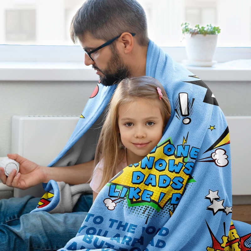 MACOIOR Dad Gifts Blanket, Gifts for Super Dad from Daughter