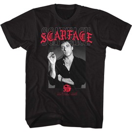 DressCode Scarface - Mens Text Layering 2 T-Shirt, Size: XXX-Large, Color: Black