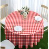 SietDESEO 2 Pack Red Gingham Tablecloth Round 84 x 84