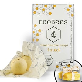 Activ8 Beeswax Wraps Set of 4 Wax Paper Wrap Cloths L XL Large Reusable Natural Paper Eco Fresh Foil Bowl Without Plastic