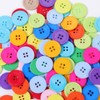 Pack of 100 Colourful Buttons for Sewing, Resin Buttons, Colourful