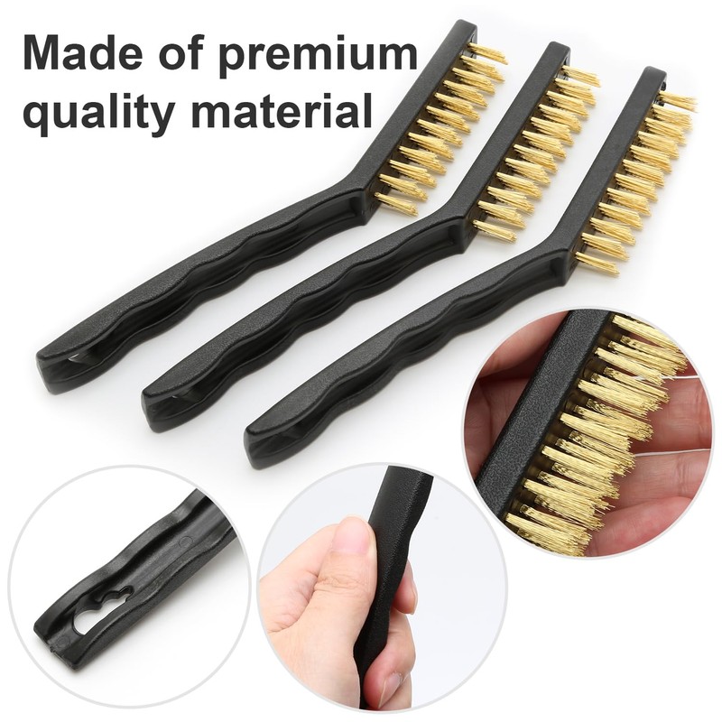 6 Pieces Brass Wire Brush Set Scratch Brush Set for