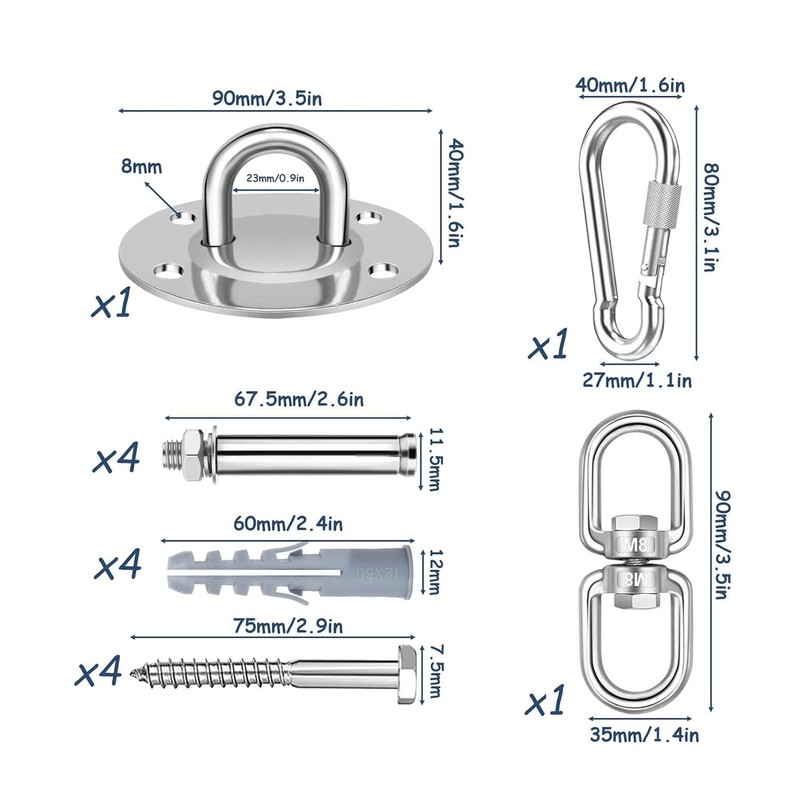 Lepidi Ceiling Hook Hanging Swing Hook with Screw Ceiling Hook