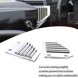 Vent Cover Chrome Hood Bezel Trim Compatible with Hummer H2 2006-2009， Engine Side Air Vent Grilles Cover, Auto Exterior Hood Side Air Vent Trim Cover Accessories, (2PCS) (bright light)