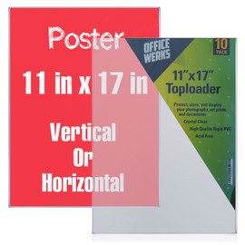 11" x 17" Heavy Duty Rigid Print Crystal-Clear Toploader Frame - Hold, Protect, Store, Display Photographs, Prints and Documents (10 Pack)