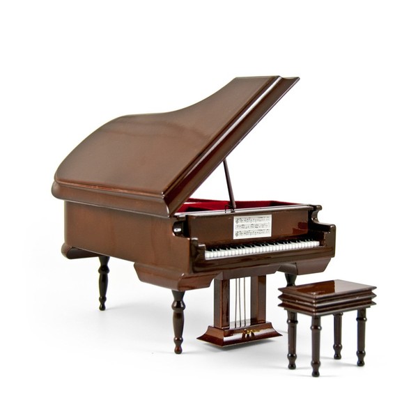 Piano Music Box with Jewelry Compartment - Sophisticated 18 Note
