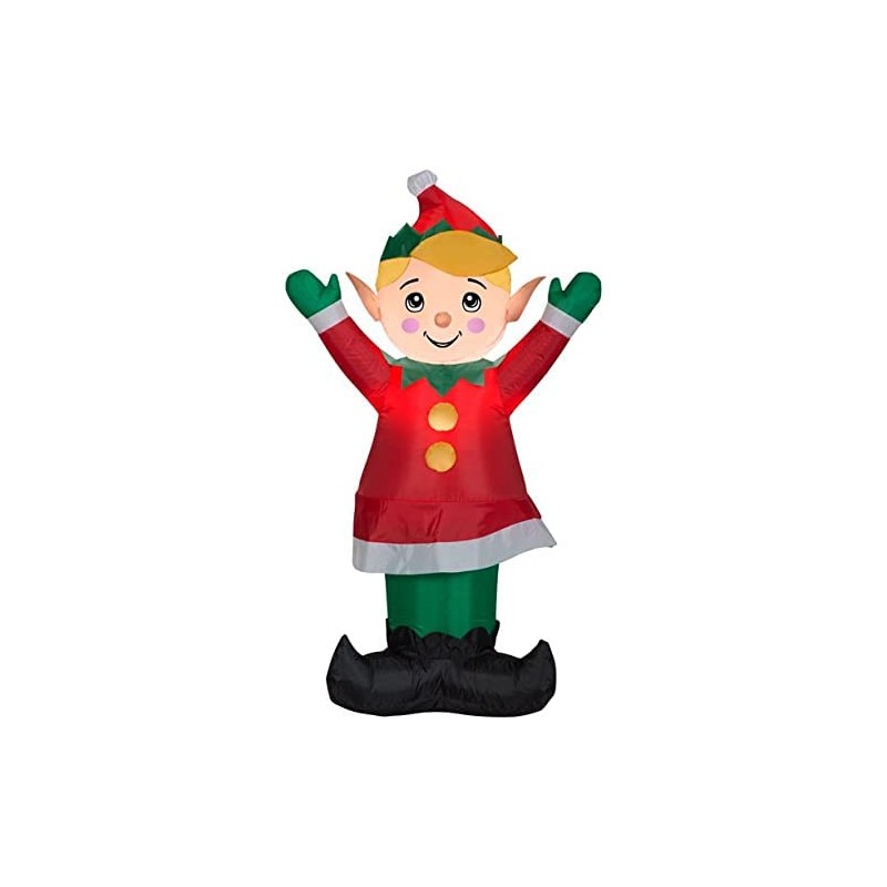 Jolly Elf LED 4' Inflatable Christmas Yard Decoration