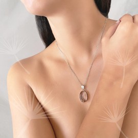 TAMI Dandelion Necklace for Woman or Man - Make a Wish Charm - Sterling Silver Pendant with Pressed Flowers - Unique Dandelion Gift for Woman