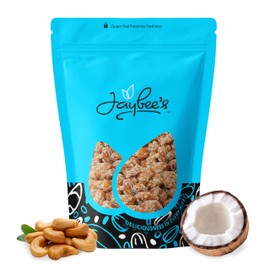 Coconut Toffee Cashew 24 oz Resealable Pouch | Gurmet Holiday Snack, Perfect for Gifting, Stocking Stuffers & Festive Treats | Jaybee's Nuts