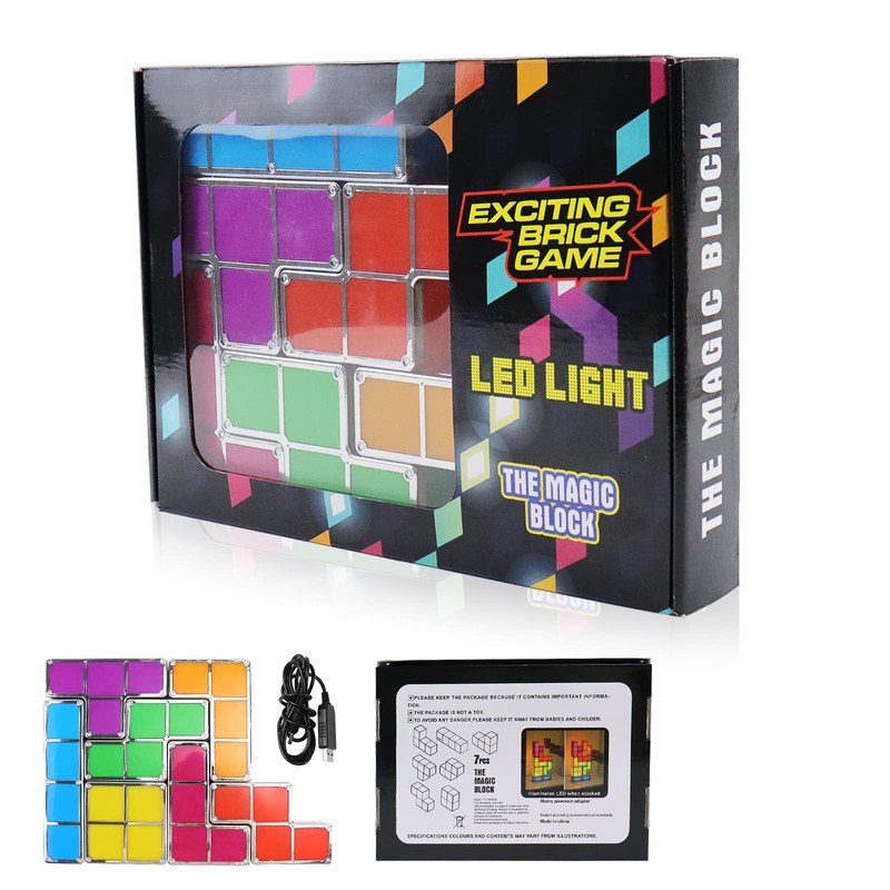 LOSCHEN Night Light, DIY Stackable LED 7 Colors Interlocking Induction