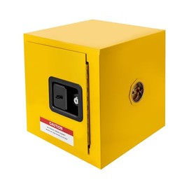 Xuthusman 2 Gallon Hazardous Storage Cabinets, Industry Safety Cabinet, Adjustable Shelf Flammable Storage Cabinet, Fire-Proof and Leak-Proof Box Yellow with 2 Key 13 * 13 inch (2 Gal)