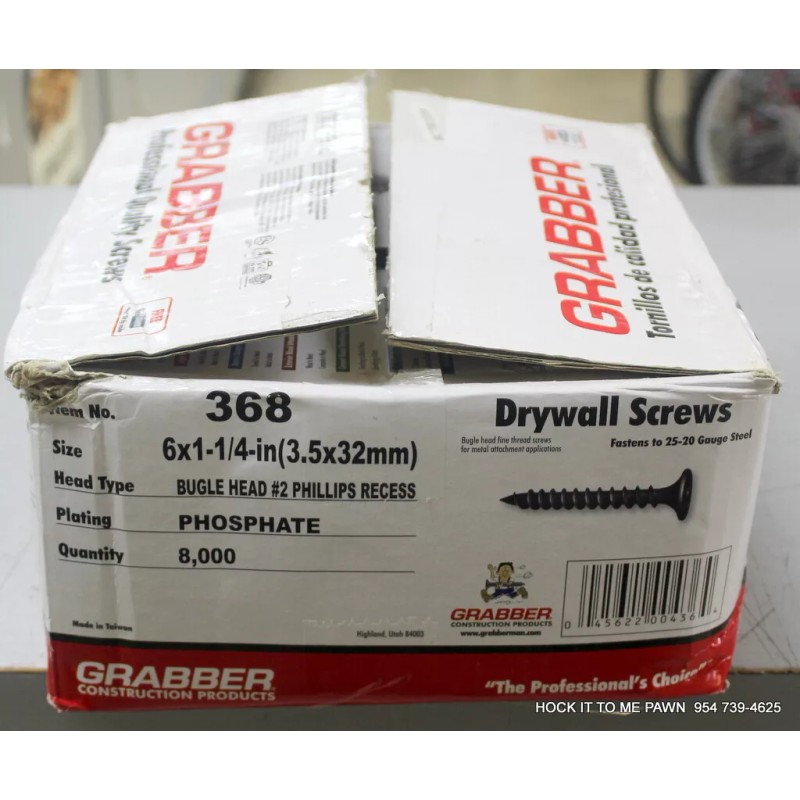 GRABBER 368 6 x 1-1/4"Bugle Head #2 Phillips Recess Phosphate