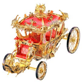 Piececool 3D Metal Puzzles for Adults, Princess Carriage Model Kits DIY Brain Teaser Puzzles 3D Metal Model Building Kits Anxiety Relief Toys, Great Birthday, 216 Pcs