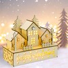 ZALAON Wood Christmas Light Up House Decoration,Table Lighted Wooden House