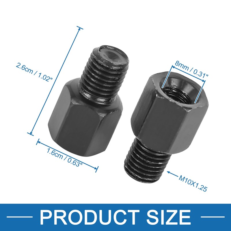A ABSOPRO 8mm RH to 10mm RH Rearview Mirrors Adapter