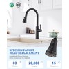 Kitchen Faucet Replacement Spray Head - with 15 Adapters, Pull