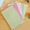 A5 Colorful 6-Hole Punched Ruled Refills Inserts Paper, 5-Color Loose