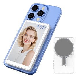 Magnetic Vlog Selfie Monitor Screen for Phone Vlog Selfie Monitor Screen Magnetic Mount for MagSafe Rear Camera for Selfie Vlog Live Stream Video Recording Wireless Connection (White)