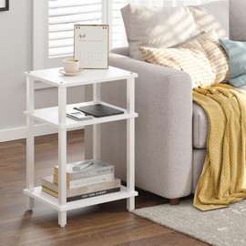 TUTOTAK Set of 2 End Table, Side Table, Nightstand, 3-Tier Storage Shelf, Couch Table for Small Space TB01BW0492