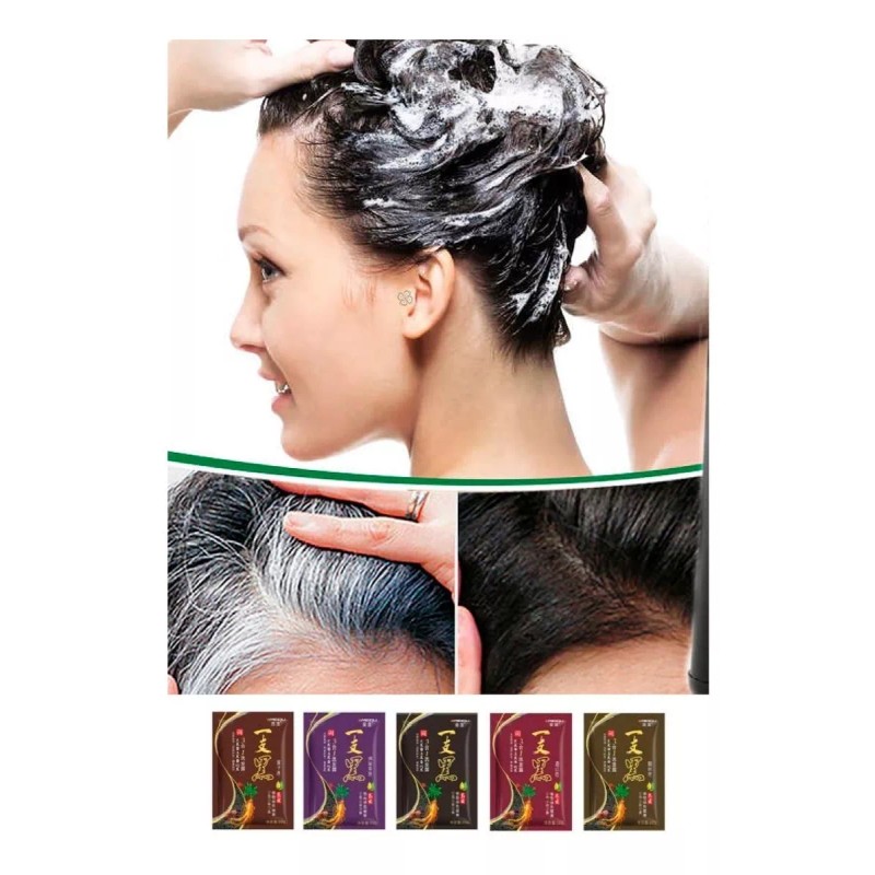 Meidu Shampoo Tinte Instantaneo 15min Cubre Canas Natural 50pza