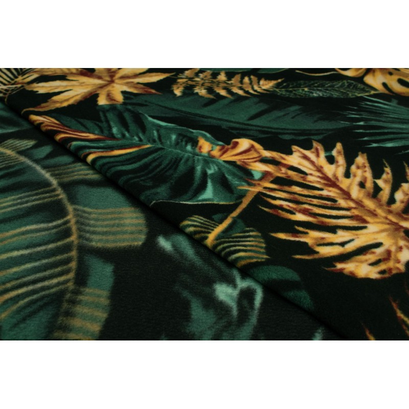 Polar Fleece DTY Printed Fabric (250 g), Monstera, 50 x