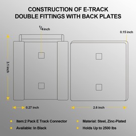 Onesnt 2 Pack E-Track Connector| E-Track Double Fittings for E Track Accessories for...