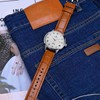ANNEFIT Genuine Leather Watch Strap, Crocodile-Embossed Watch Band, Quick Release