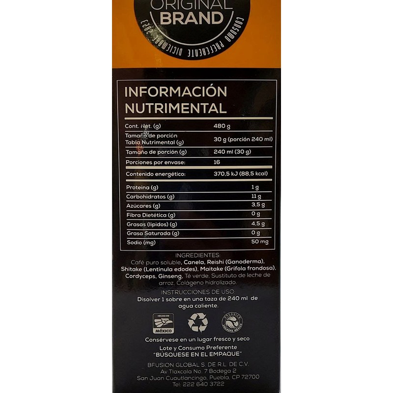 Black Fusion Capuchino Hongos