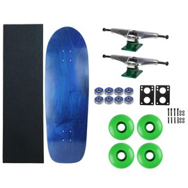 Moose Old School 80's Skateboard Complete 33" Blue with Hollow 7.0 Silver/Green Trucks, 58mm Blue Wheels
