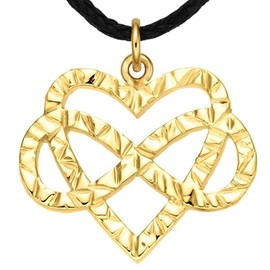 Polyamorie Kette 925 Silber Vergoldet ‚Äì Handgefertigter Unendlichkeit Herz Anh√§nger ‚Äì Poly & Liebe Symbol f√ºr PRIDE Fashion, Unisex Schmuck, Liebessymbol (Silber Vergoldet, Polyamory)
