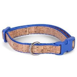 The Dodo Cork Dog Collar, Stripe, Size Large; Cork Material Collar for Dogs, Everyday Pet Apparel; Adjustable Snap Together, Pinch Release Buckle Collar