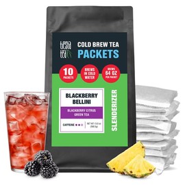 Tiesta Tea - Blackberry Bellini Cold Brew, Loose Leaf, Blackberry Citrus Green Tea, Medium Caffeinated, Cold Brew Packets, Makes 64 oz of Pitcher Per Bag (Pack of 10)